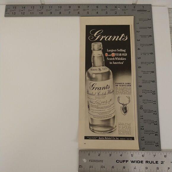 Grant's Blended Scotch Whisky - 1950 Original‎ Retro Vtg PRINT AD Ephemera - Picture 3 of 6